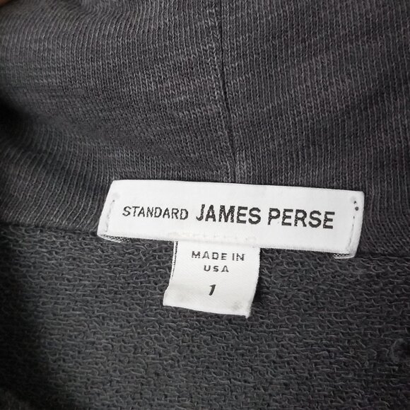 James Perse Funnel Neck 100% Supima Cotton Sweatshirt Top S 3/4 Sleeves Designer - Picture 7 of 14